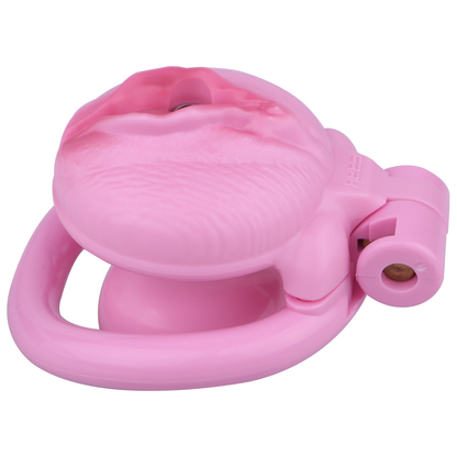 Pink Nude Clitoris Pussy Chastity Cage with Detachable Inverted Plug for Sissy Crossdressers
