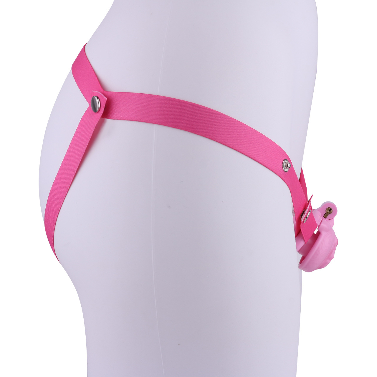 Pink Nude Clitoris Pussy Chastity Cage with Detachable Inverted Plug for Sissy Crossdressers