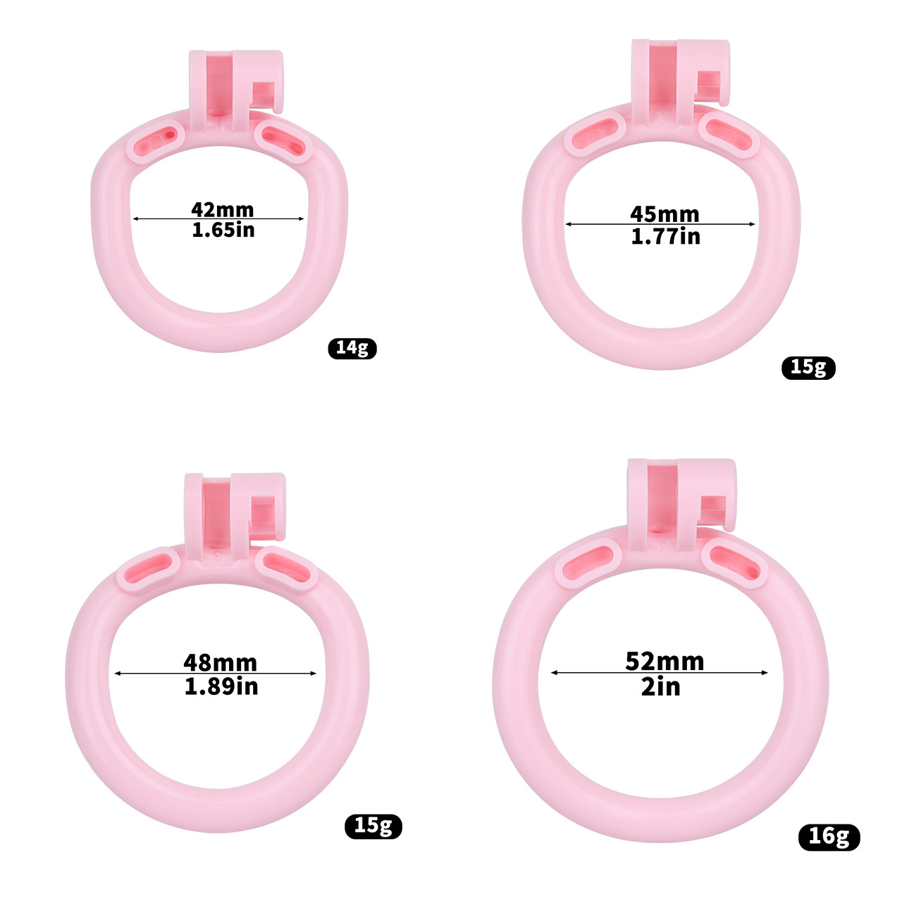 Pink Clitoris Chastity Cage with Detachable Inverted Plug for Sissy Crossdressers