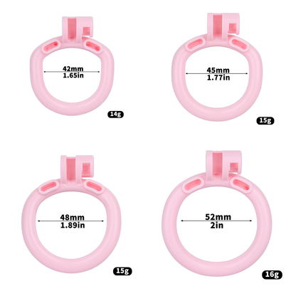Pink Clitoris Chastity Cage with Detachable Inverted Plug for Sissy Crossdressers