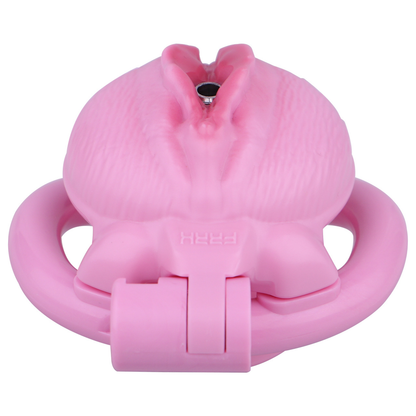 Pink Nude Clitoris Pussy Chastity Cage with Detachable Inverted Plug for Sissy Crossdressers