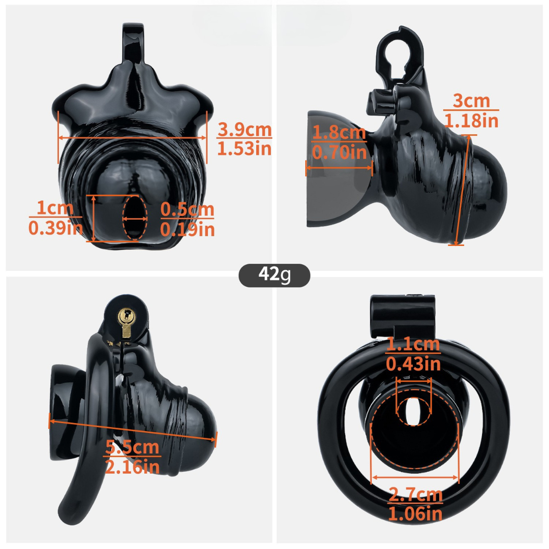 Black Penis-Shaped Inverted Chastity Cage for Men