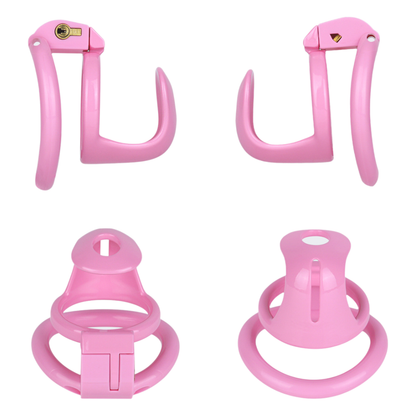 Lightweight Hard Resin Chastity Cage Black & Pink Cock Lock with Soft Pussy Catheter Clitoris Urethral Tube