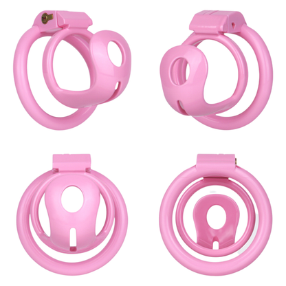 Lightweight Hard Resin Chastity Cage Black & Pink Cock Lock with Soft Pussy Catheter Clitoris Urethral Tube