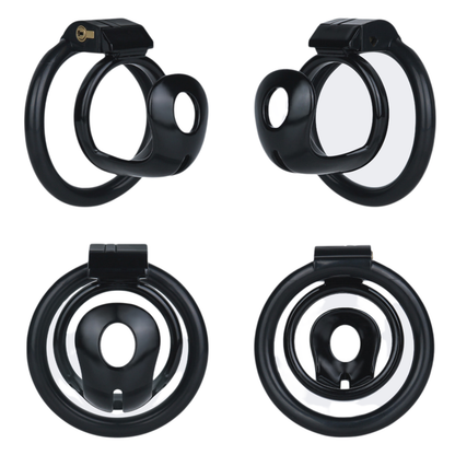 Lightweight Hard Resin Chastity Cage Black & Pink Cock Lock with Soft Pussy Catheter Clitoris Urethral Tube