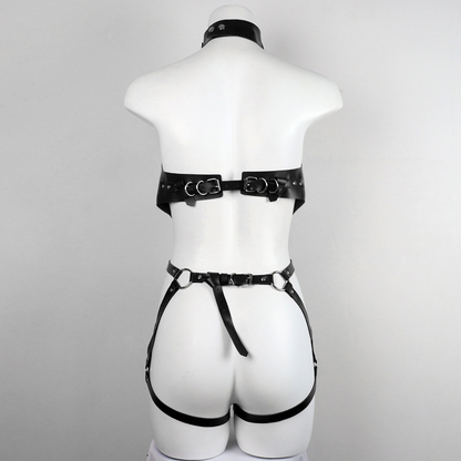 Sexy Bondage Lingerie for Women PU Leather BDSM Intimates