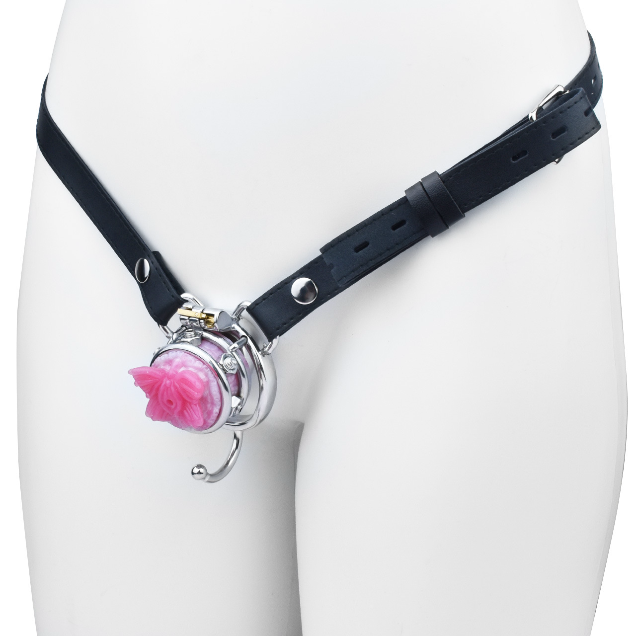 Sissy Inverted Chastity Cage with Silicone Butterfly Micro Negative Cock Cage with Strap