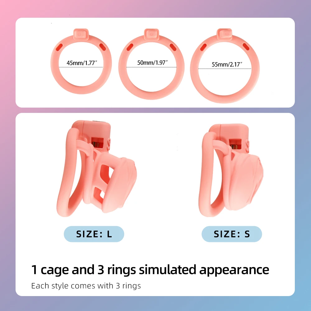 Light Pink Sissy Clit Chastity Cage Small 3D Printed Pussy Cock Cage for Sissy and Crossdressers