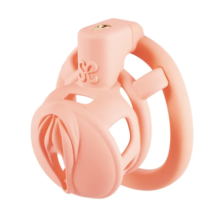 Light Pink Sissy Clit Chastity Cage Small 3D Printed Pussy Cock Cage for Sissy and Crossdressers