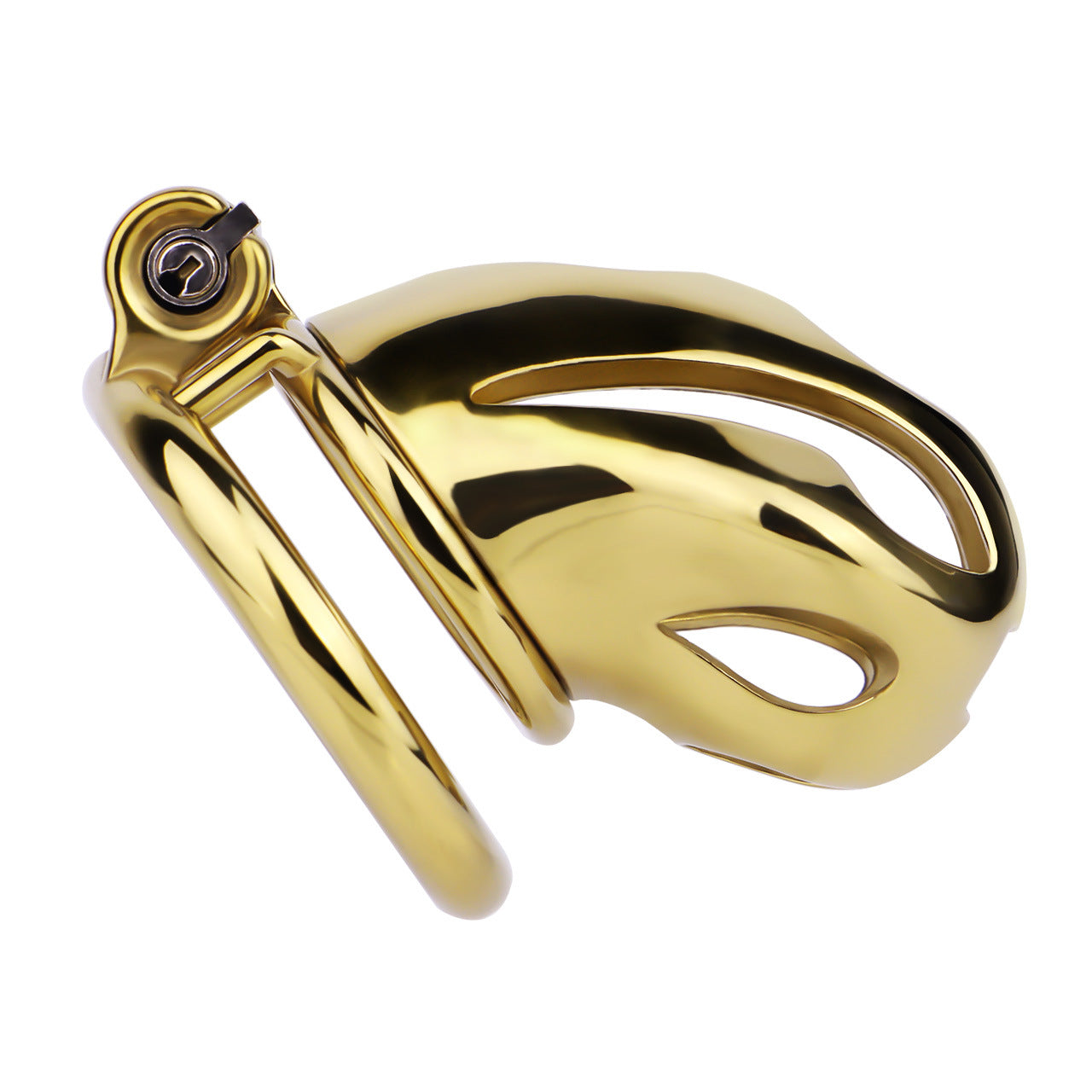 Gold Metal Cobra Chastity Cage - S/M/L - ChastityBondage