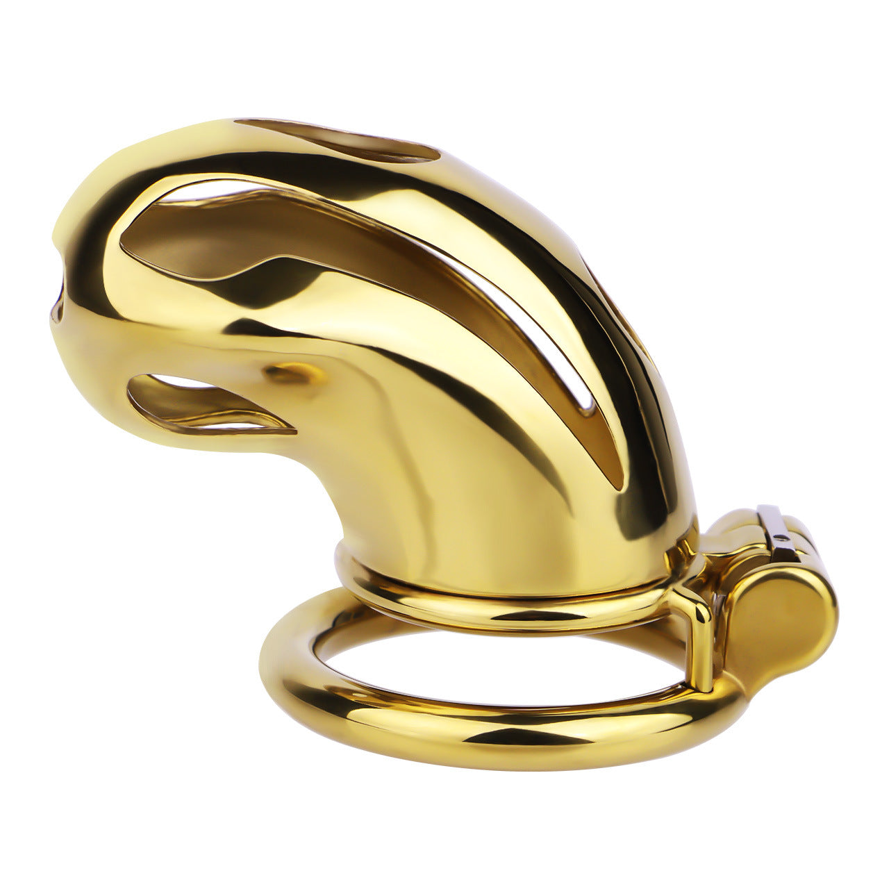 Gold Metal Cobra Chastity Cage - S/M/L - ChastityBondage