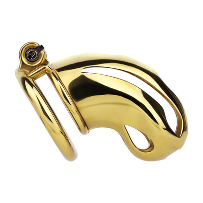 Gold Metal Cobra Chastity Cage - S/M/L - ChastityBondage