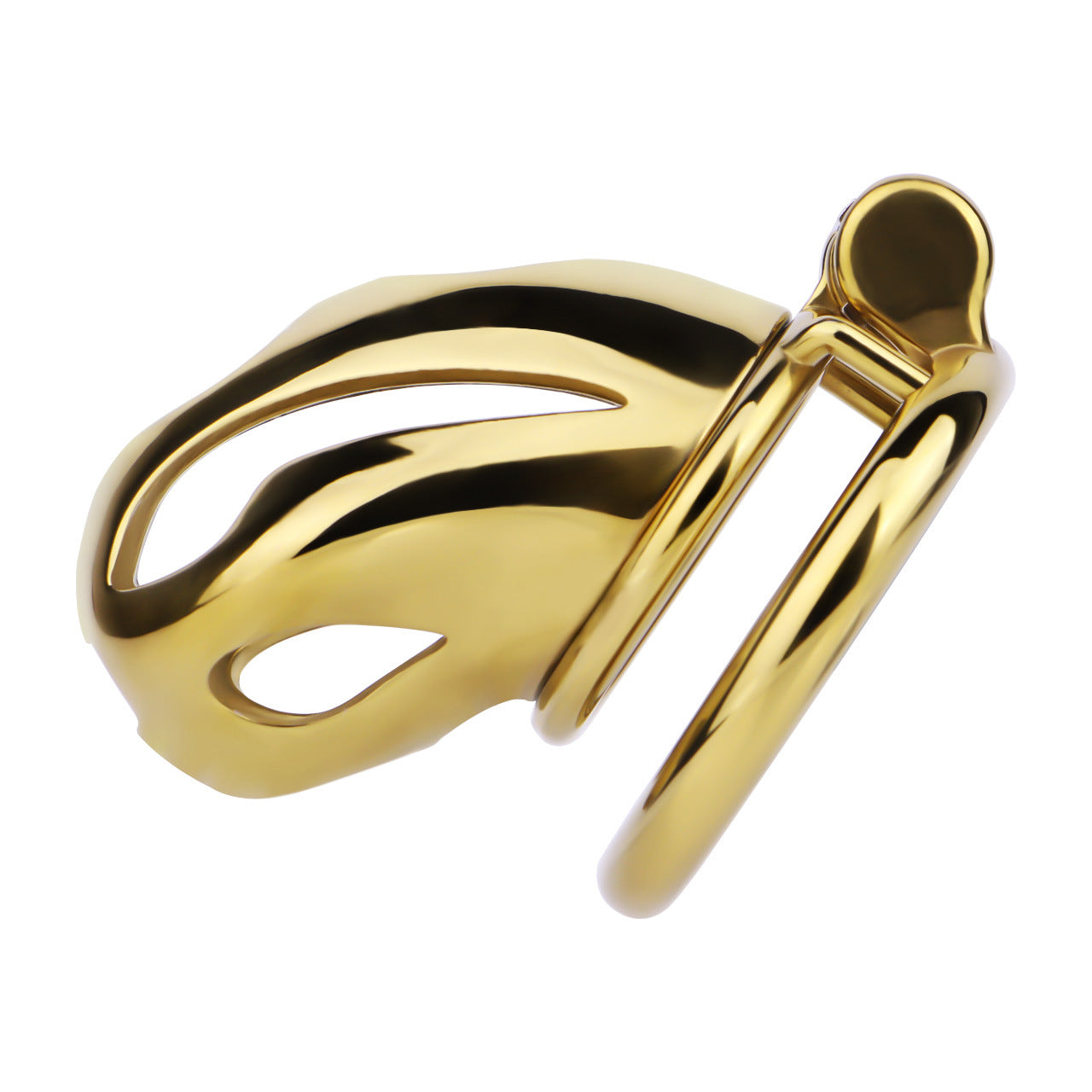 Gold Metal Cobra Chastity Cage - S/M/L - ChastityBondage