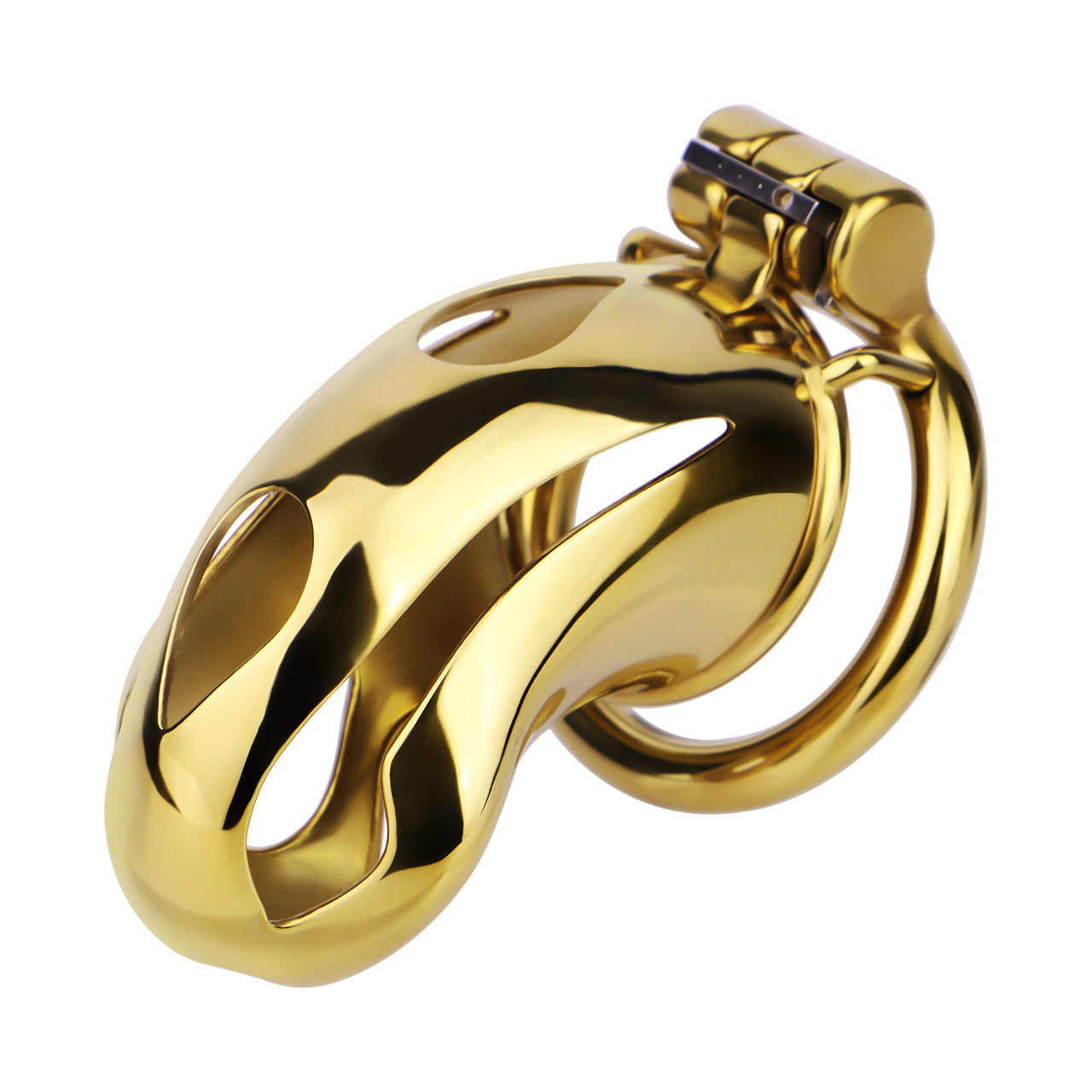 Gold Metal Cobra Chastity Cage - S/M/L - ChastityBondage