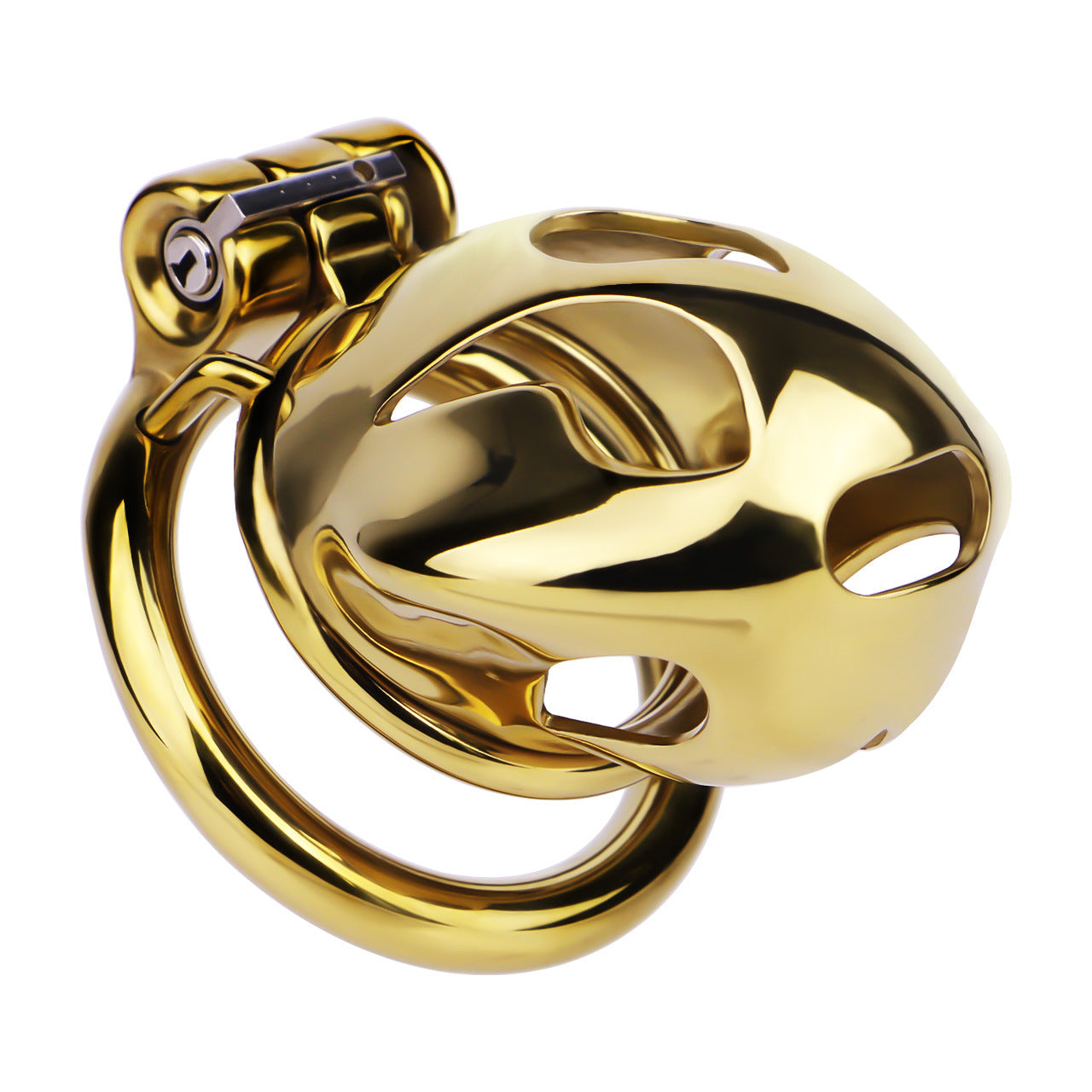 Gold Metal Cobra Chastity Cage - S/M/L - ChastityBondage