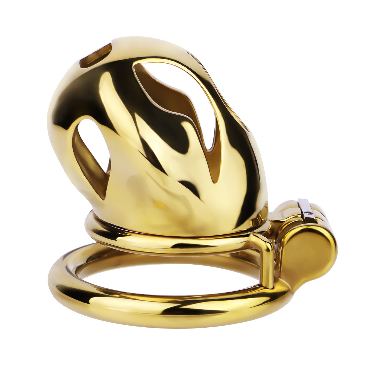 Gold Metal Cobra Chastity Cage - S/M/L - ChastityBondage