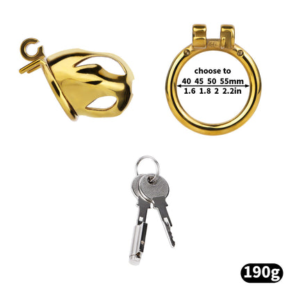 Gold Metal Cobra Chastity Cage - S/M/L - ChastityBondage