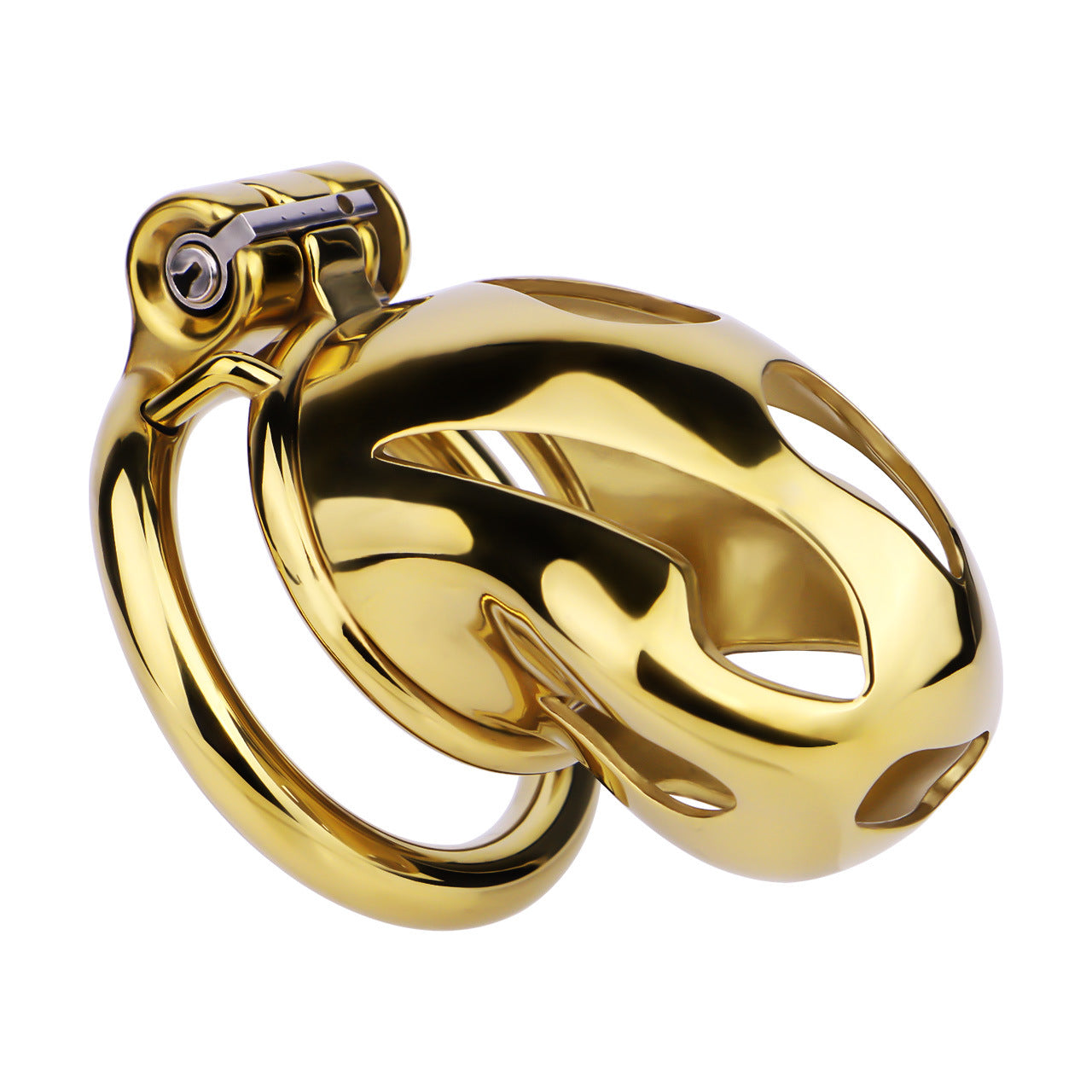 Gold Metal Cobra Chastity Cage - S/M/L - ChastityBondage