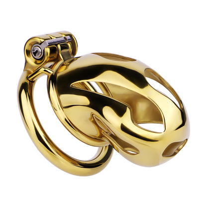 Gold Metal Cobra Chastity Cage - S/M/L - ChastityBondage