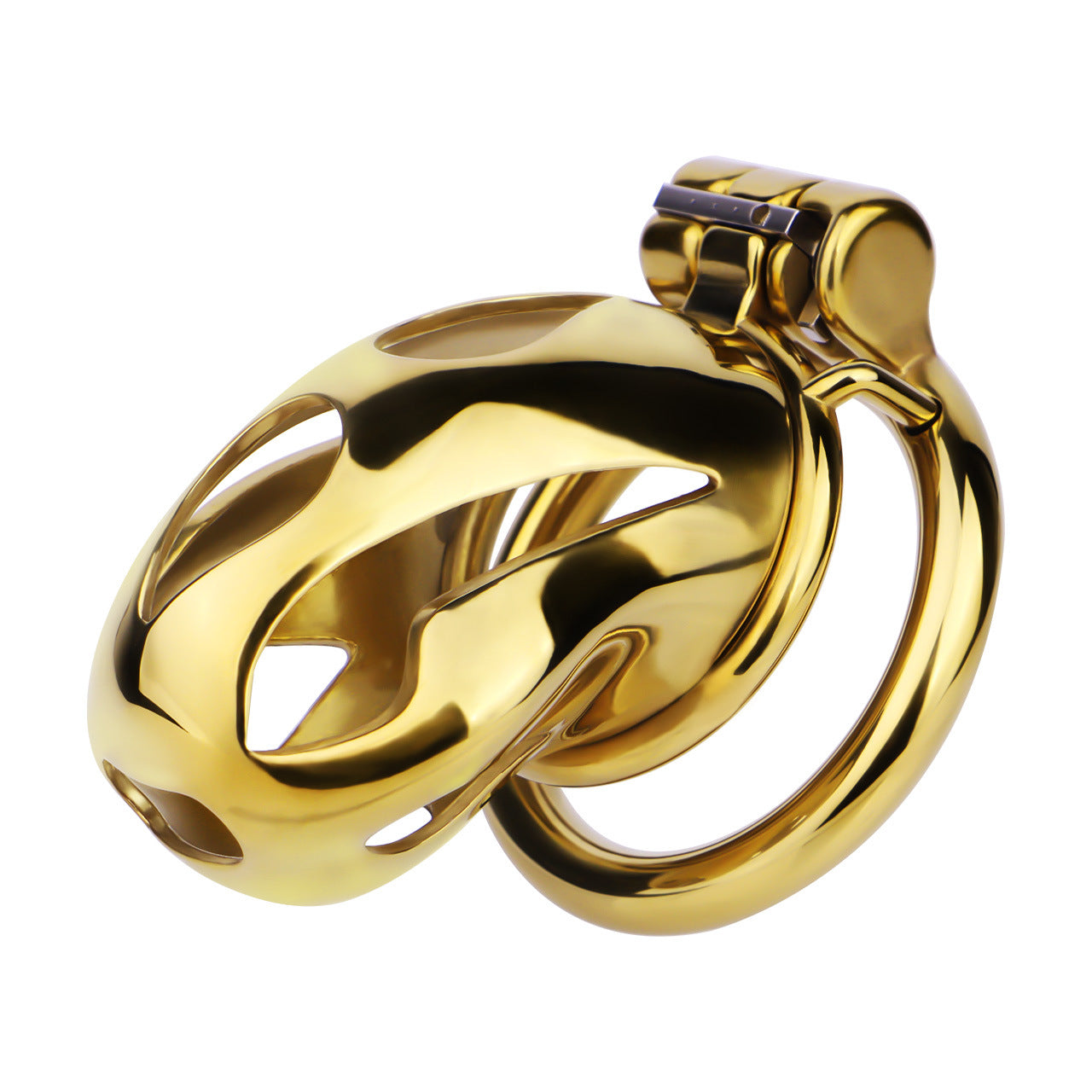 Gold Metal Cobra Chastity Cage - S/M/L - ChastityBondage
