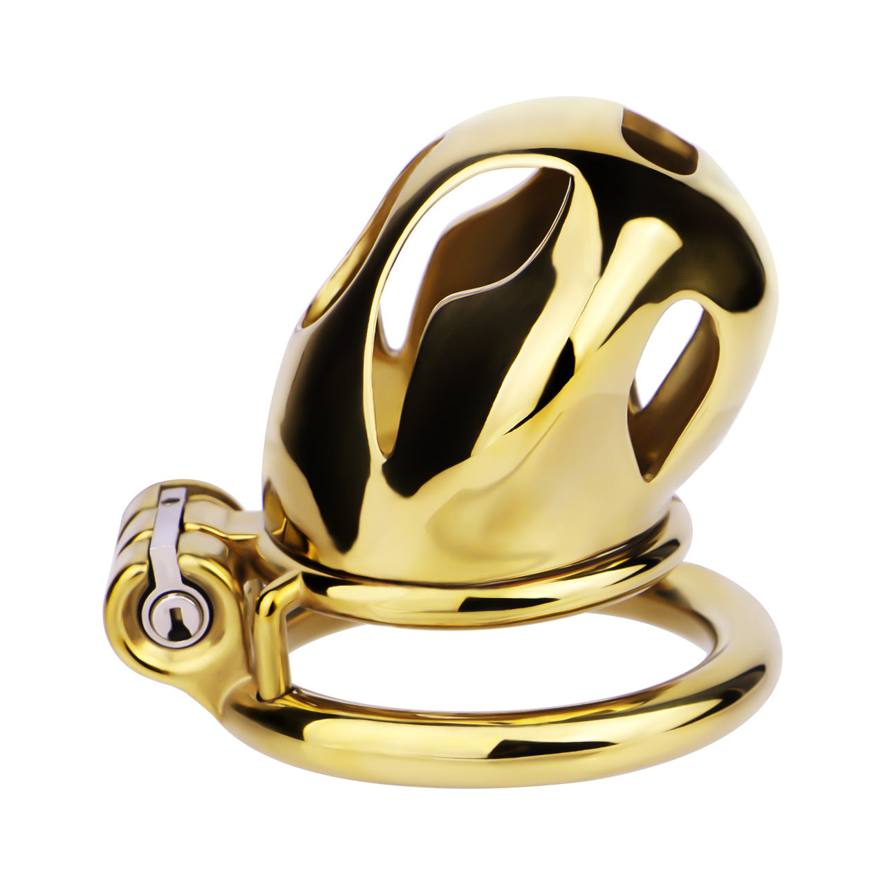 Gold Metal Cobra Chastity Cage - S/M/L - ChastityBondage