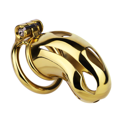Gold Metal Cobra Chastity Cage - S/M/L - ChastityBondage