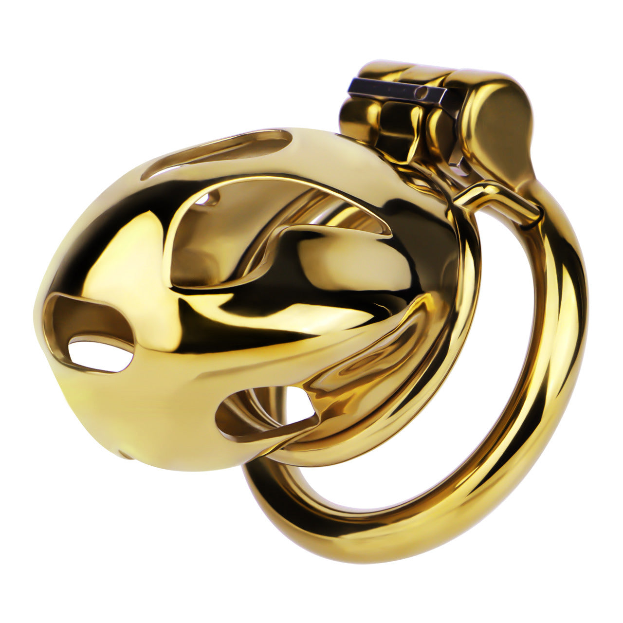 Gold Metal Cobra Chastity Cage - S/M/L - ChastityBondage