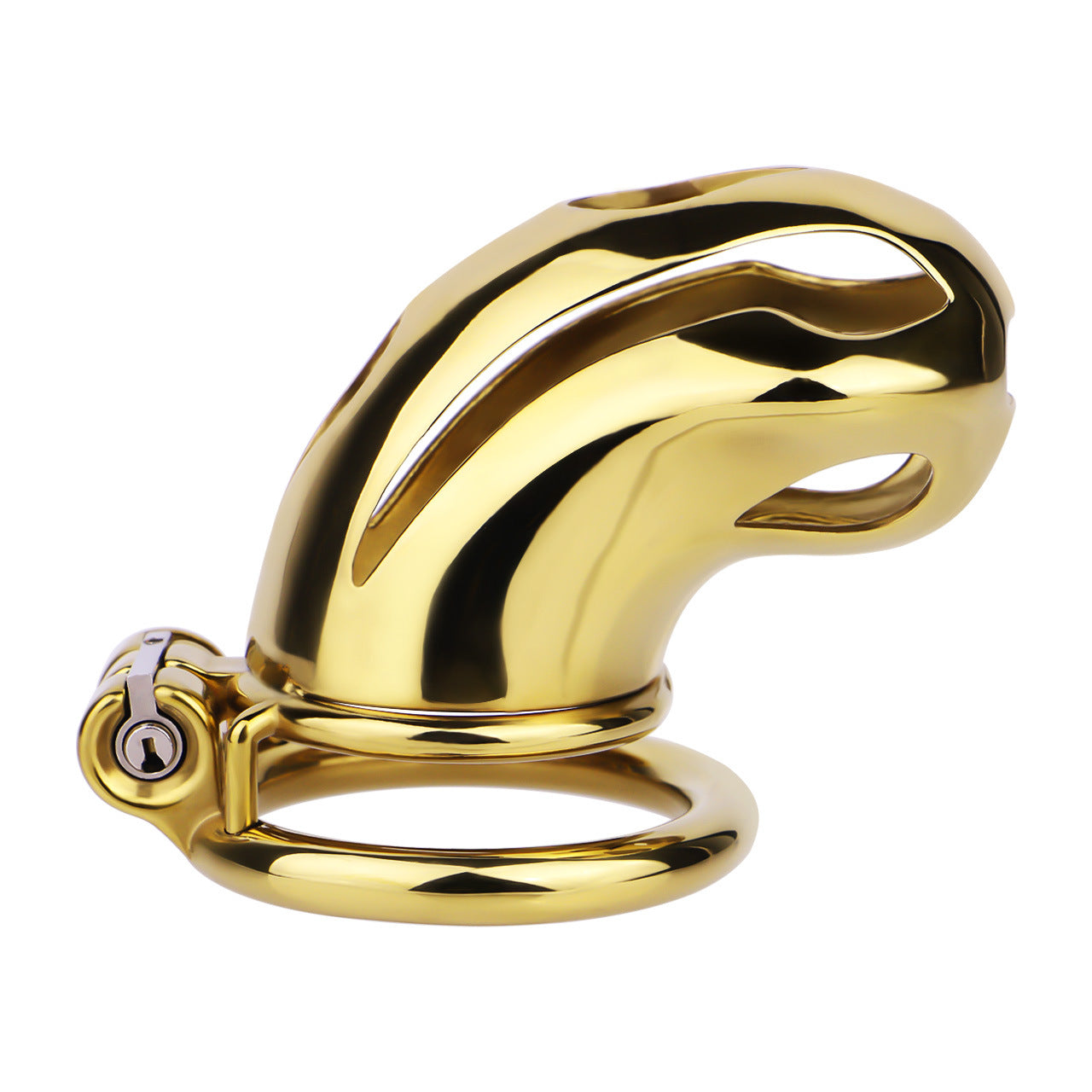 Gold Metal Cobra Chastity Cage - S/M/L - ChastityBondage