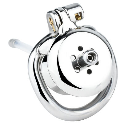 Sleek Inverted Chastity Cage with Removable Soft Silicone Catheter Negative Reversed Cock Cage for Men Gay and Sissy