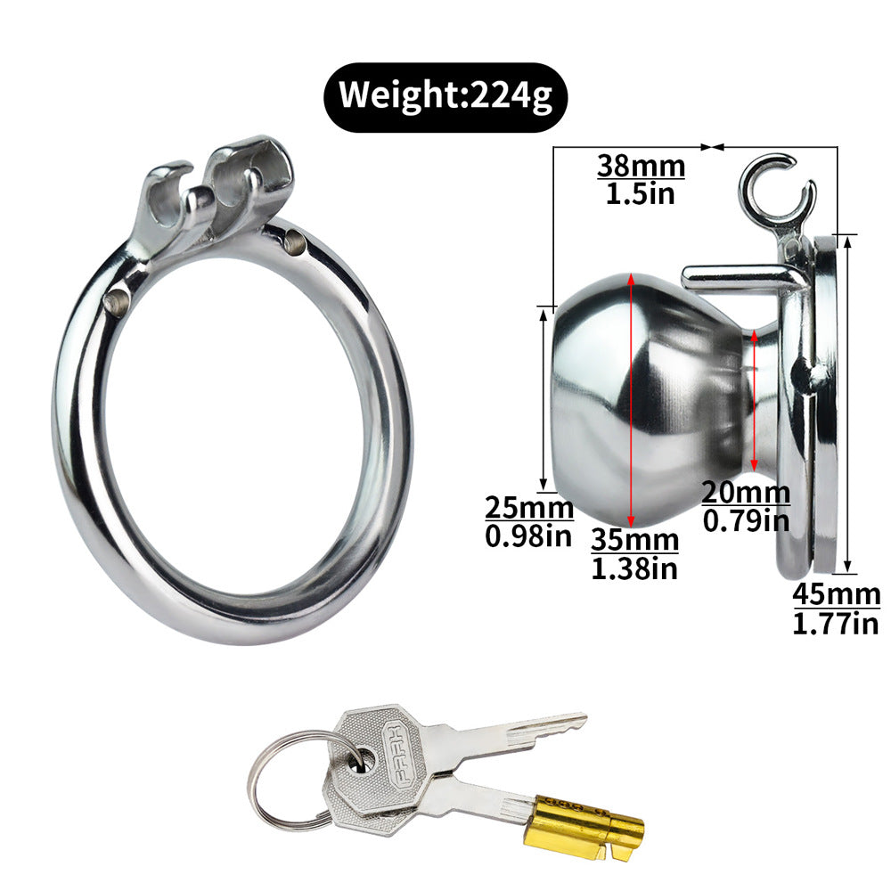 Micro Inverted Chastity Cage with Detachable Silicone Catheter Butterfly Small Cock Lock for Sissy