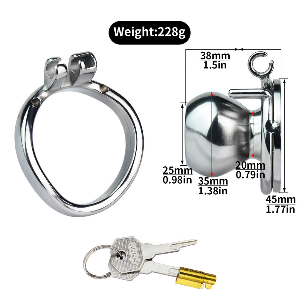 Micro Inverted Chastity Cage with Detachable Silicone Catheter Butterfly Small Cock Lock for Sissy