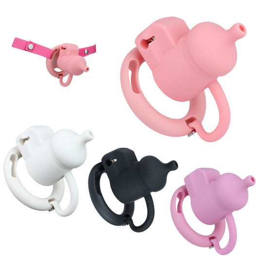 Silicone Baby Bottle Chastity Cage Soft Touch Comfy Cock Lock for Men and Sissy