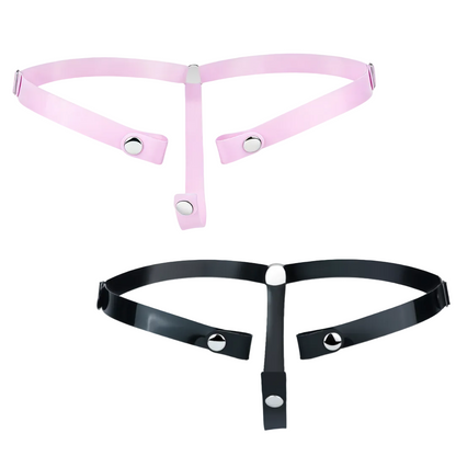 Soft Slicone Strap for Chastity Cages CockCage Belt for Men and Sissy - Light Pink & Black