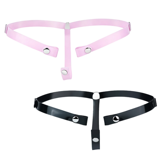 Soft Slicone Strap for Chastity Cages CockCage Belt for Men and Sissy - Light Pink & Black