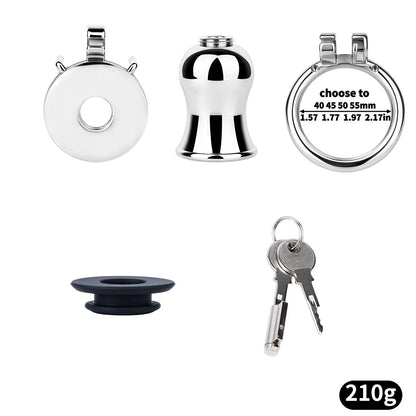 Flat & Inverted  Stainless Steel Chastity Cage - Small to Large Inverted Plugs