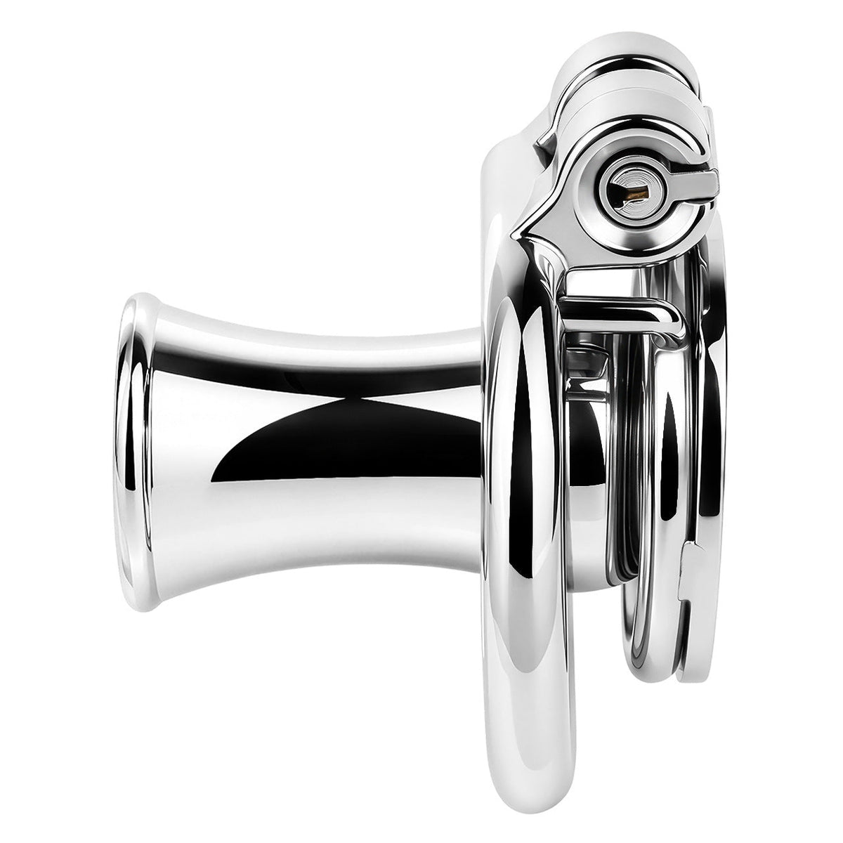 Flat & Inverted  Stainless Steel Chastity Cage - Small to Large Inverted Plugs