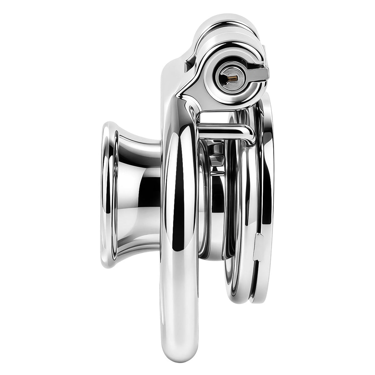 Flat & Inverted  Stainless Steel Chastity Cage - Small to Large Inverted Plugs
