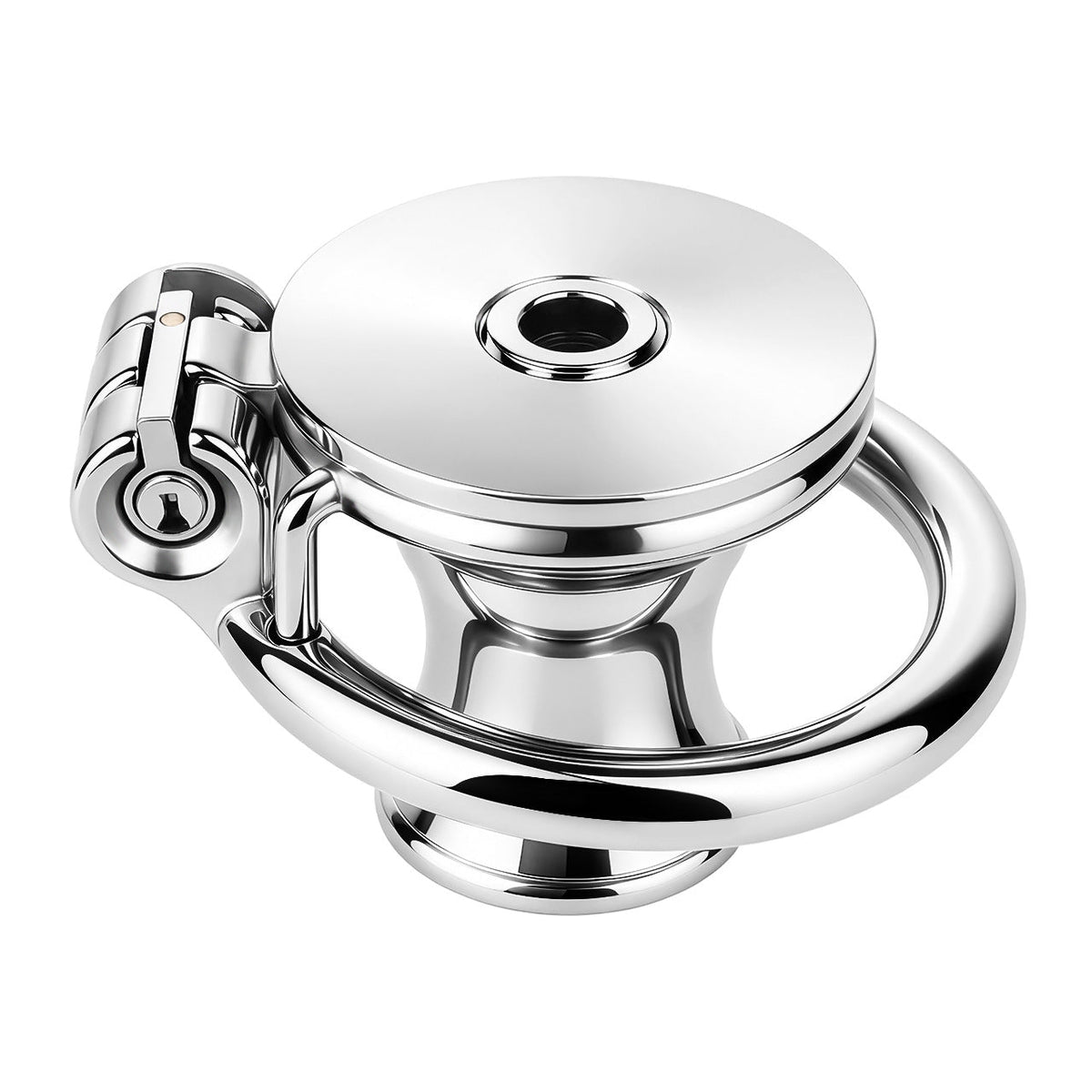 Flat & Inverted  Stainless Steel Chastity Cage - Small to Large Inverted Plugs