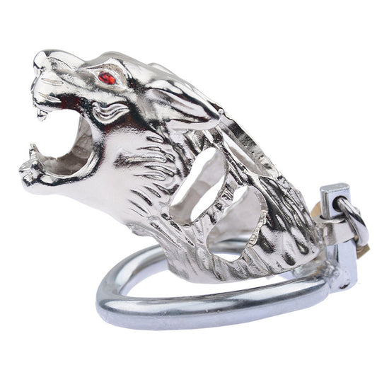 2023 New Tiger Chastity Cage with Penis Lock | Stainless Steel Cock Cage - ChastityBondage