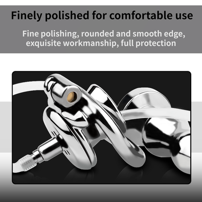 Urethral Inverted Chastity Cage with Detachable Anal Plug Negative Cock Cage for Dual Chastity Play