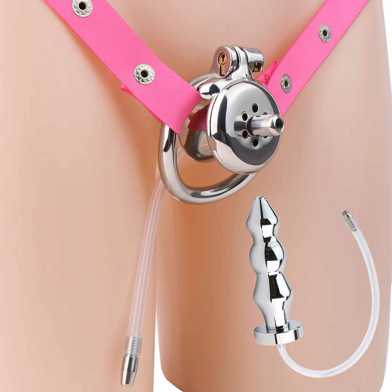 All-in-One Urethral Inverted Chastity Cage & Anal Plugging Set ChastityBondage All-in-One Urethral Inverted Chastity Cage & Anal Plugging Set ChastityBondage