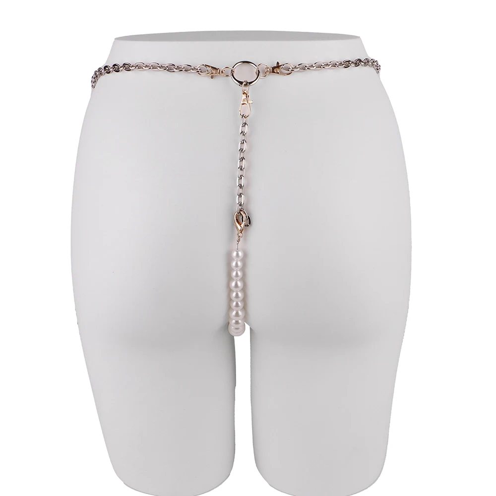 Sexy Keuschheitsgürtel mit Perlenkette für Frauen – Herzplatte, Dessous, Unterwäsche