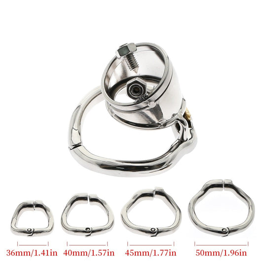 spiked chastity cage with 4 size rings