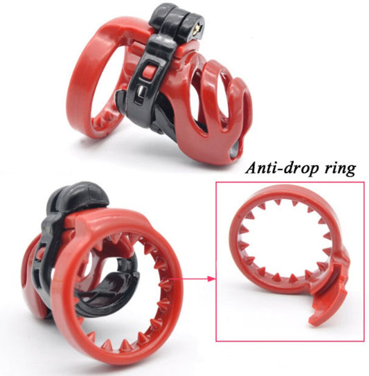 BDSM Male Chastity Device: Natural Resin 3D PA-hook, with Penis Ring - ChastityBondage