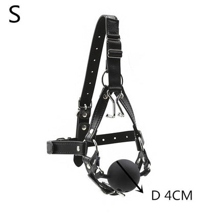 Bondage Head Belt with Gag Ball