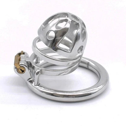 Ultra Small Metal Chastity Cage Device in 3 Sizes with PU Strap
