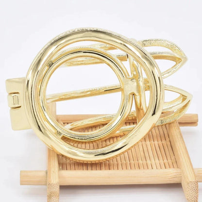 Curved Metal Gold Chastity Cage For Men Golden Cock Cage BDSM Chastity Device