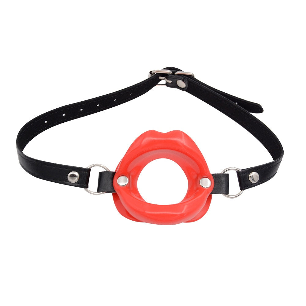 5 cm Silicone ring open mouth gag leather head bondage restraint fetish  adult SM game oral sex toy for women men couple blow job - Price history &  Review