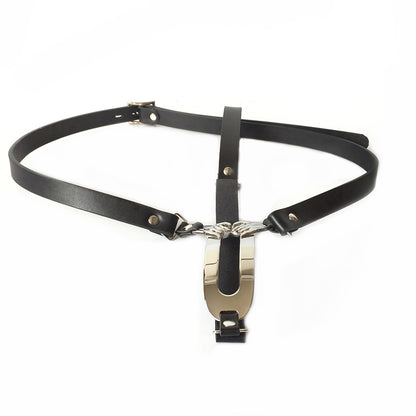 Female Invisible Chastity Belt - PU Leather BDSM Bondage Restraints Strap - ChastityBondage