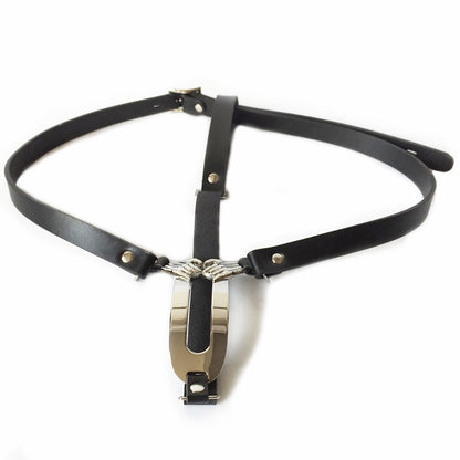 Female Invisible Chastity Belt - PU Leather BDSM Bondage Restraints Strap - ChastityBondage